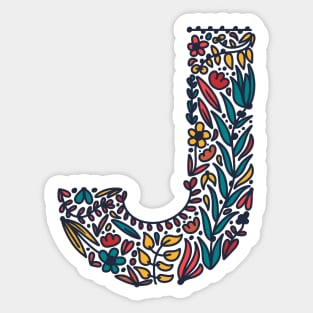 Tropical Letter J Sticker